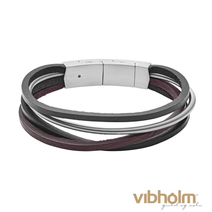 Fossil - Vintage Casual Herrearmbånd - brunt læder/stål JF03002040